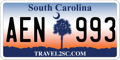 SC license plate AEN993