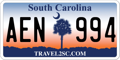 SC license plate AEN994