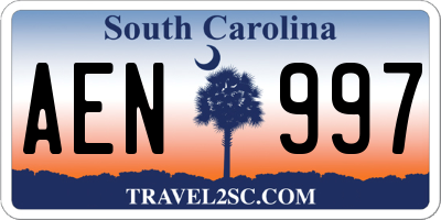 SC license plate AEN997