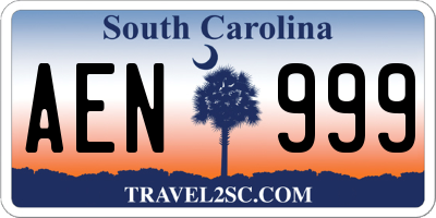 SC license plate AEN999