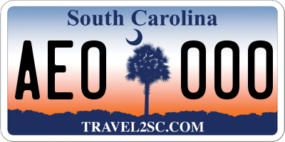SC license plate AEO000