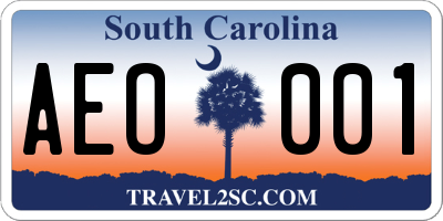 SC license plate AEO001