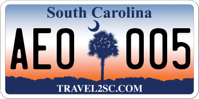 SC license plate AEO005