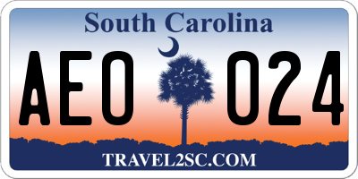 SC license plate AEO024
