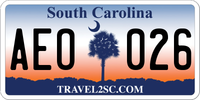 SC license plate AEO026