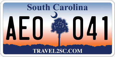 SC license plate AEO041