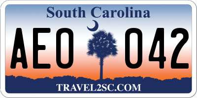 SC license plate AEO042