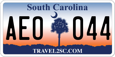 SC license plate AEO044