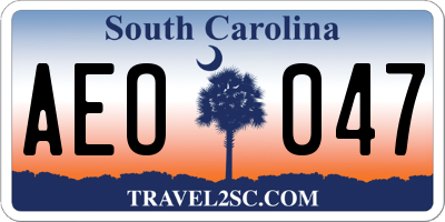 SC license plate AEO047