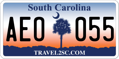 SC license plate AEO055