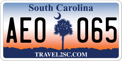 SC license plate AEO065