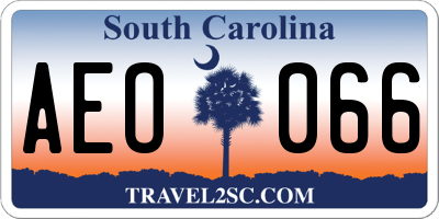 SC license plate AEO066