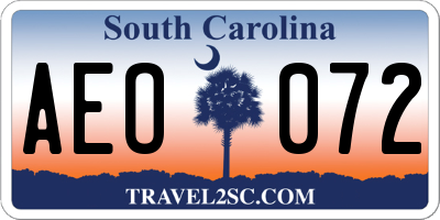 SC license plate AEO072
