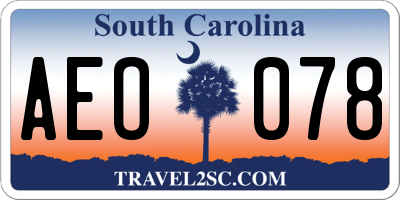 SC license plate AEO078