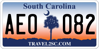 SC license plate AEO082