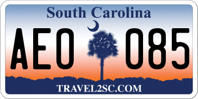 SC license plate AEO085