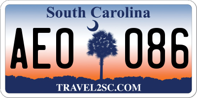 SC license plate AEO086