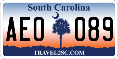 SC license plate AEO089