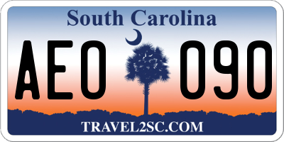 SC license plate AEO090
