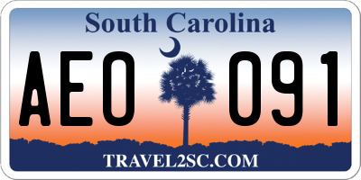 SC license plate AEO091