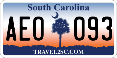 SC license plate AEO093