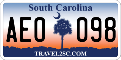 SC license plate AEO098