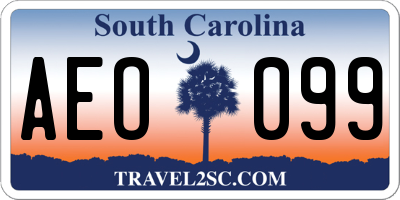 SC license plate AEO099