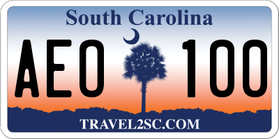 SC license plate AEO100