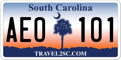 SC license plate AEO101