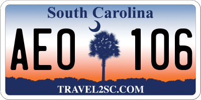 SC license plate AEO106