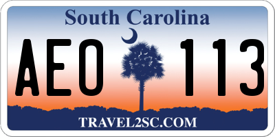 SC license plate AEO113