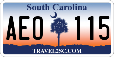 SC license plate AEO115