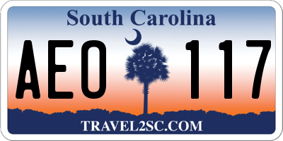 SC license plate AEO117