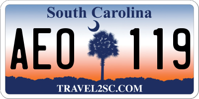 SC license plate AEO119