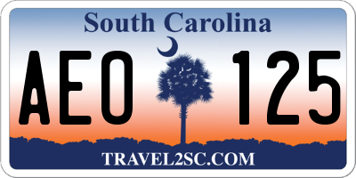 SC license plate AEO125