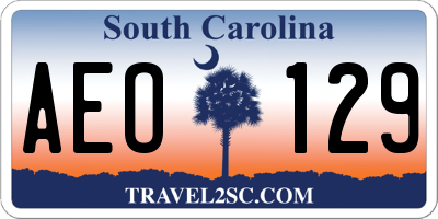 SC license plate AEO129