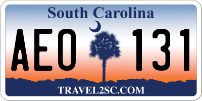 SC license plate AEO131