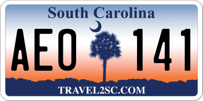 SC license plate AEO141