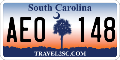 SC license plate AEO148