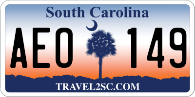 SC license plate AEO149