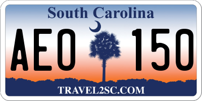 SC license plate AEO150