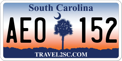 SC license plate AEO152