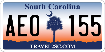 SC license plate AEO155