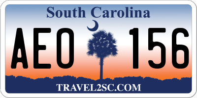 SC license plate AEO156