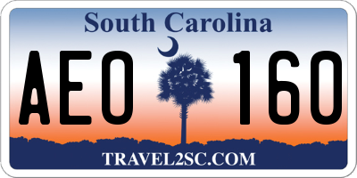 SC license plate AEO160