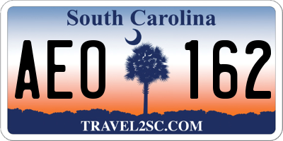 SC license plate AEO162
