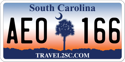 SC license plate AEO166