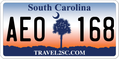 SC license plate AEO168