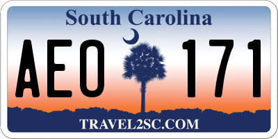 SC license plate AEO171