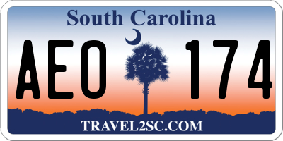 SC license plate AEO174